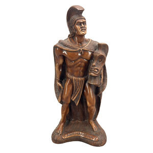 Vtg 1990 King Kamehameha Hapa Wood Statue 7.75" Hawaii Tiki 134 Coco Joe's
